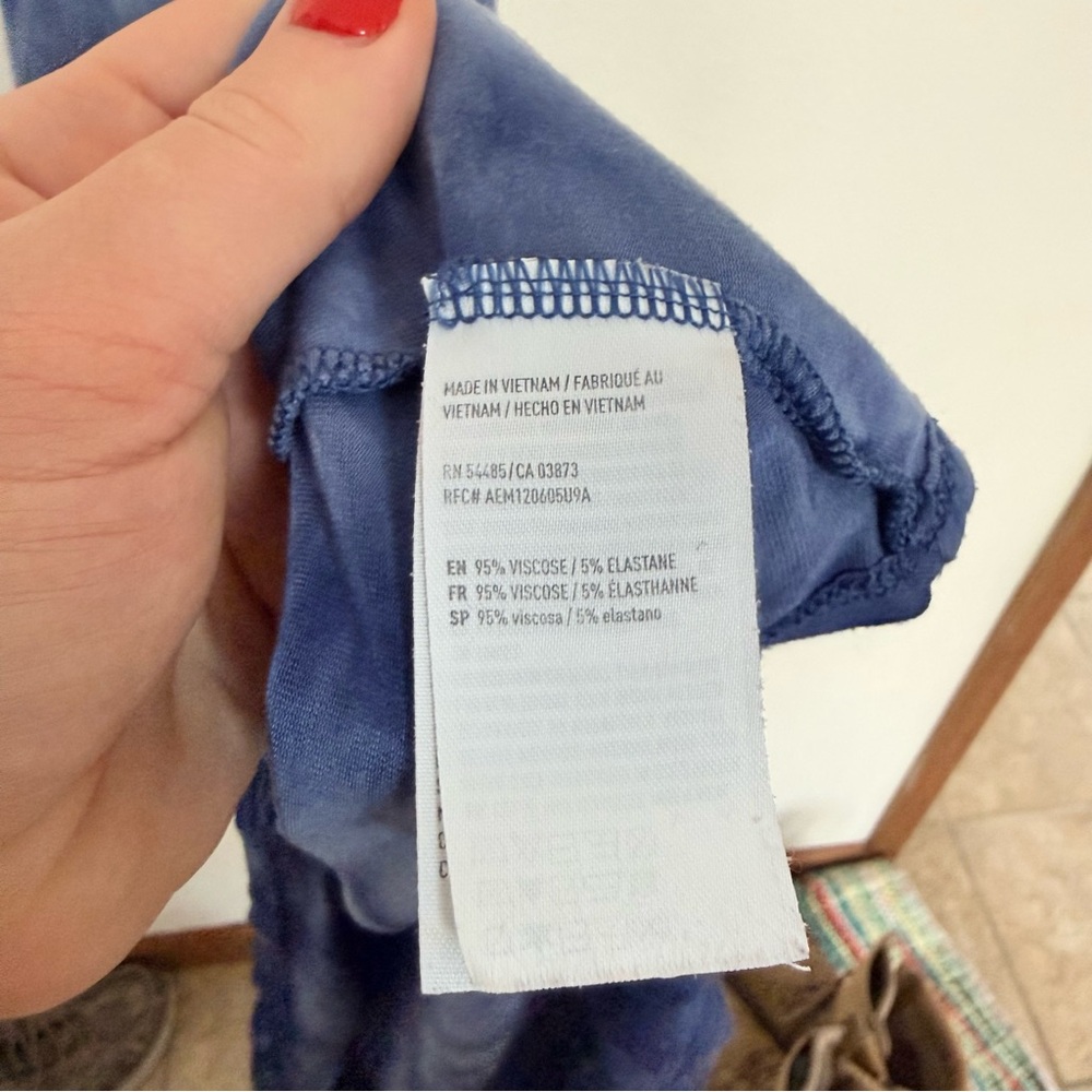 American Eagle Outfitters Soft & Sexy Navy Tie-Dye Lace Up Camisole - Picture 7 of 8